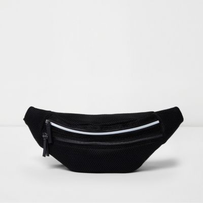 Black mesh bum bag